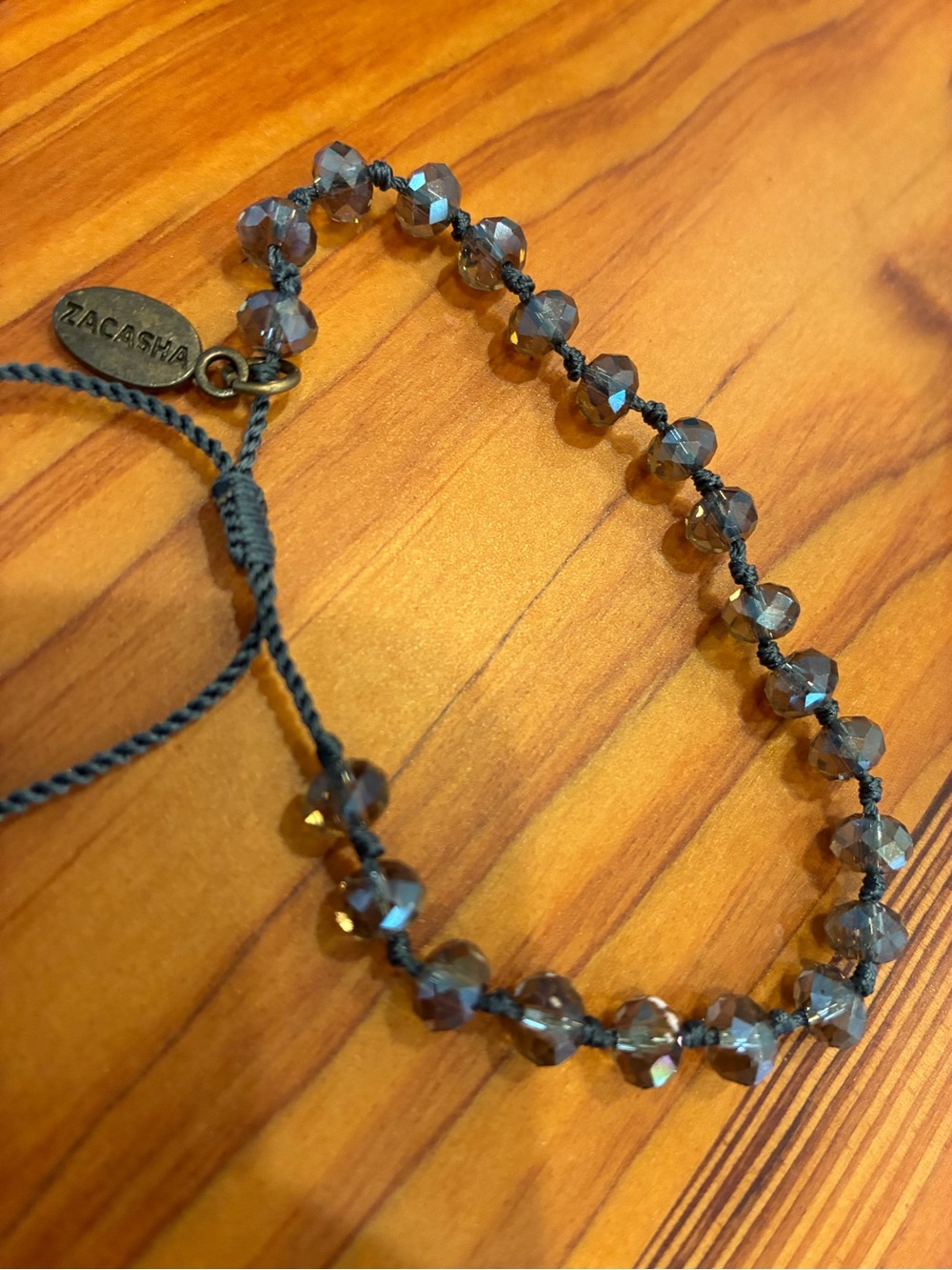 Zacasha for Free People smoky grey crystal beaded bracelet